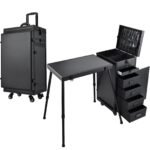Kosmetik Trolley mit Tisch & 5 Schubladen – Schwarz