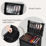 Kosmetik Trolley mit Tisch & 5 Schubladen – Schwarz – Bild 2