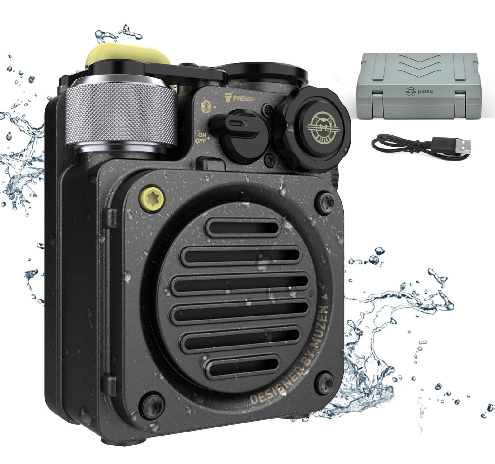718PW5lC3_L Muzen Wild Mini Bluetooth Lautsprecher IPX5 Wasserdicht mit Licht – Bild 1
