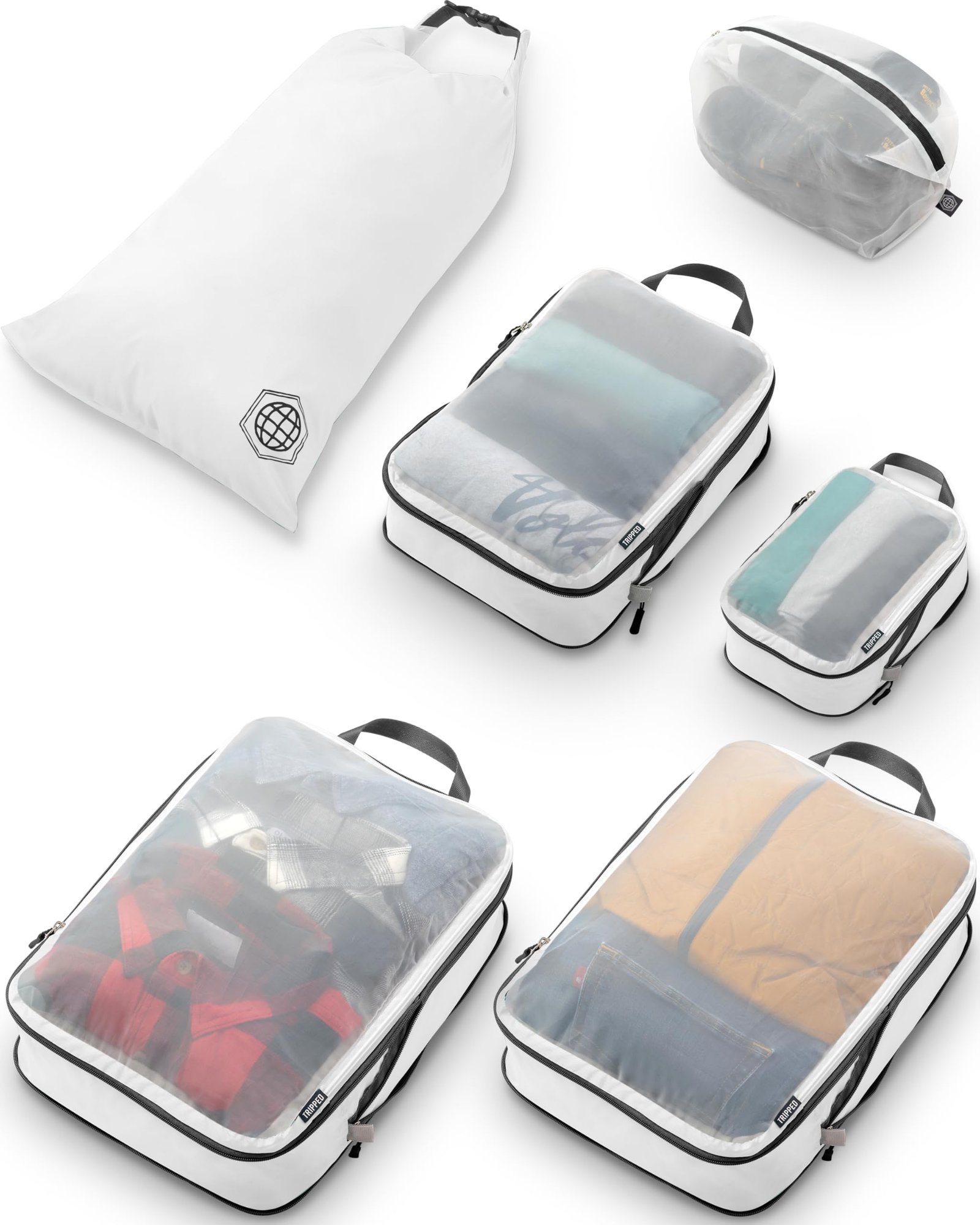 71F3bUvuybL Kompressions-Packwürfel Set mit Mesh-Fenster – Reise-Organizer – Bild 1