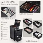 Kosmetik Trolley mit Tisch & 5 Schubladen – Schwarz – Bild 4