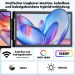 Triple Monitor Laptop Erweiterung 14" 1080P FHD Kabellos & Kabelgebunden – Bild 5