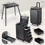 Kosmetik Trolley mit Tisch & 5 Schubladen – Schwarz – Bild 5