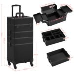 Yaheetech Alu Kosmetikkoffer Trolley 4in1 Schminkkoffer Rollkoffer – Bild 3