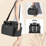 BAFASO Kosmetiktasche Groß – Make Up Organizer Reise Schwarz – Bild 5