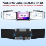Triple Monitor Laptop Erweiterung 14" 1080P FHD Kabellos & Kabelgebunden – Bild 4