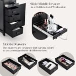 Kosmetik Trolley mit Tisch & 5 Schubladen – Schwarz – Bild 3