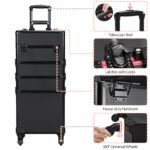 Yaheetech Alu Kosmetikkoffer Trolley 4in1 Schminkkoffer Rollkoffer – Bild 5