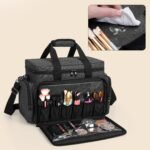 BAFASO Kosmetiktasche Groß – Make Up Organizer Reise Schwarz – Bild 2