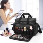 BAFASO Kosmetiktasche Groß – Make Up Organizer Reise Schwarz – Bild 7