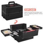 Yaheetech Alu Kosmetikkoffer Trolley 4in1 Schminkkoffer Rollkoffer – Bild 6