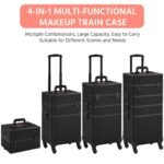Yaheetech Alu Kosmetikkoffer Trolley 4in1 Schminkkoffer Rollkoffer – Bild 4