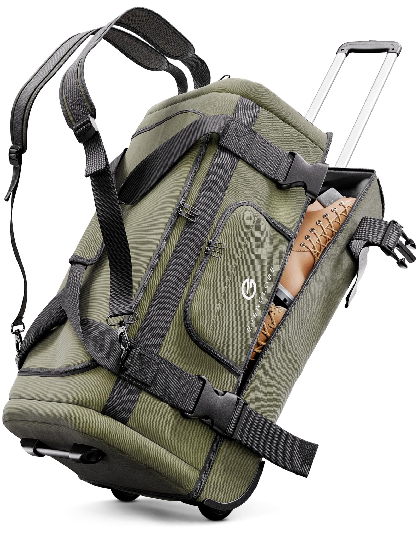91QuTKRqMhL Reisetasche mit Rollen 90L – 3in1 Trolley, Rucksack & Tasche – Bild 1